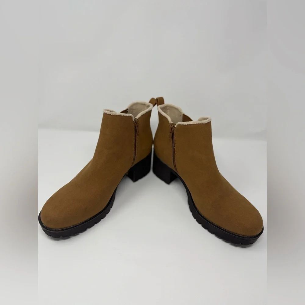 Baretraps Tan Fur Anklet Boots